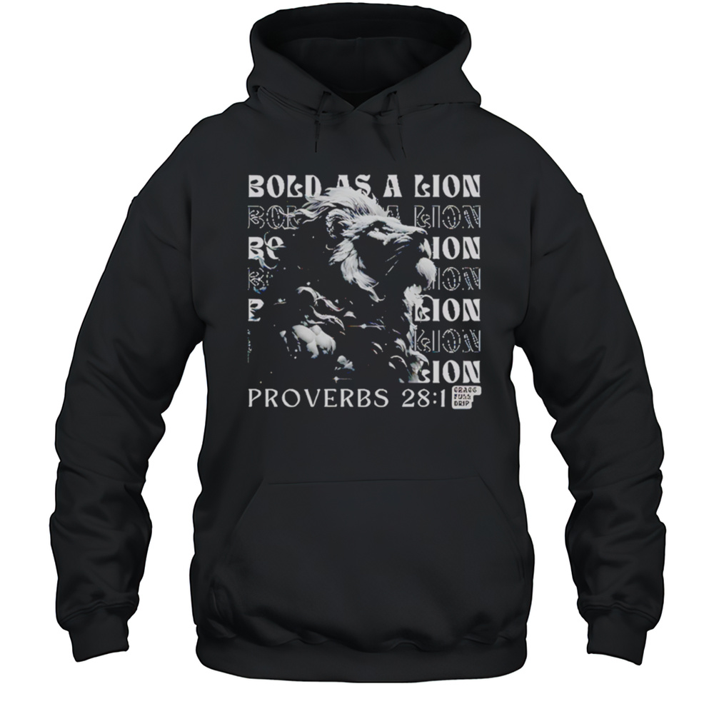 Bold As A Lion Repeat Proverbs 28 1 Shirt Unisex Hoodie