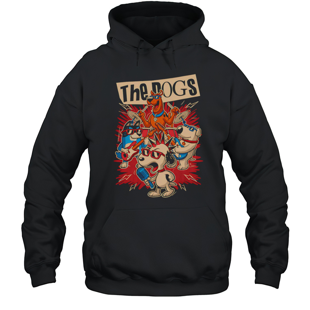Cartoon Dog Band Retro Shirt Unisex Hoodie