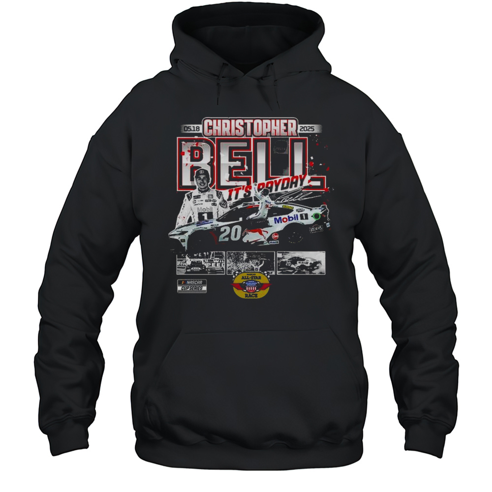 Christopher Bell Checkered Flag Sports Charcoal 2025 NASCAR All-Star Race Winner Shirt Unisex Hoodie