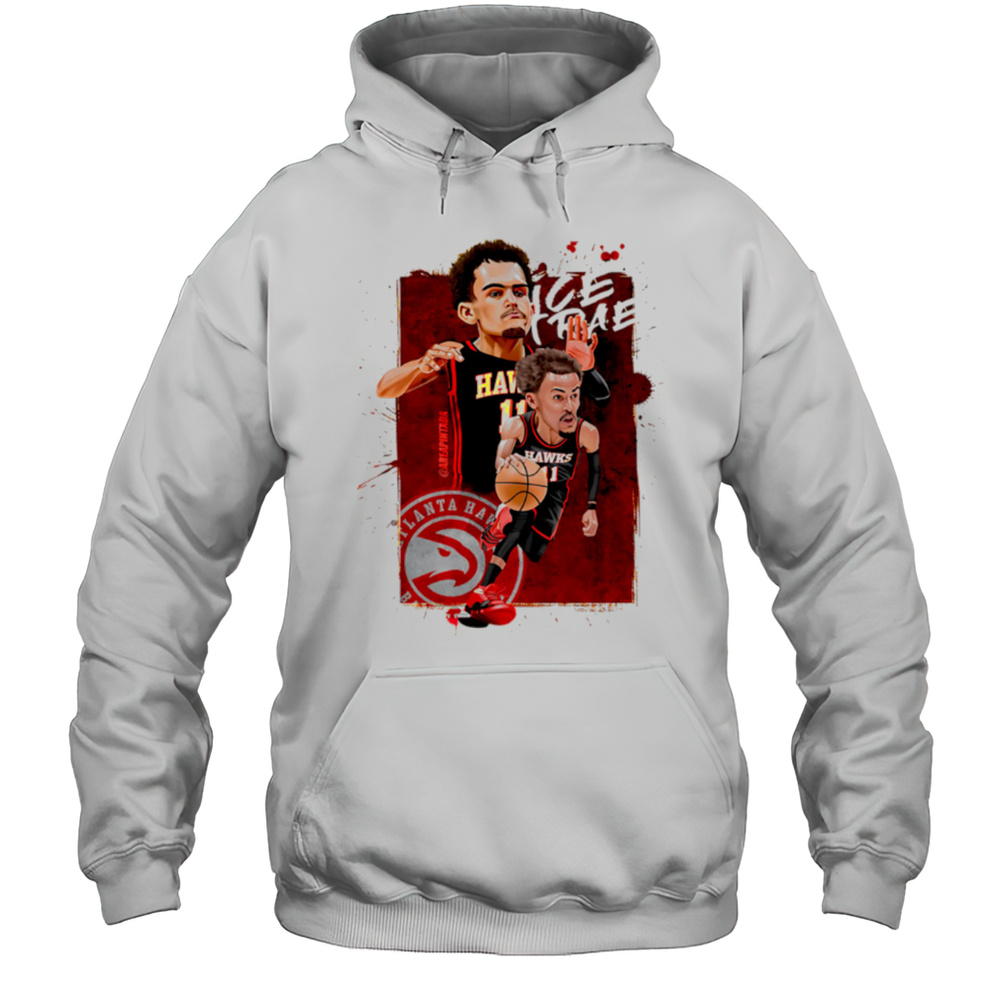 Ice Trae Trae Young Atlanta Hawks Cartoon Caricature Shirt Unisex Hoodie
