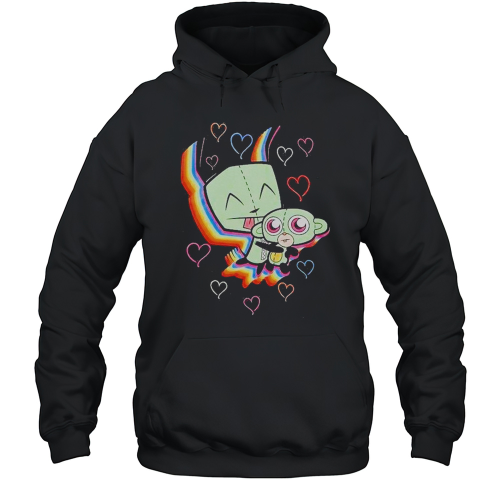 Invader Zim Gir Rainbow Hearts Shirt Unisex Hoodie