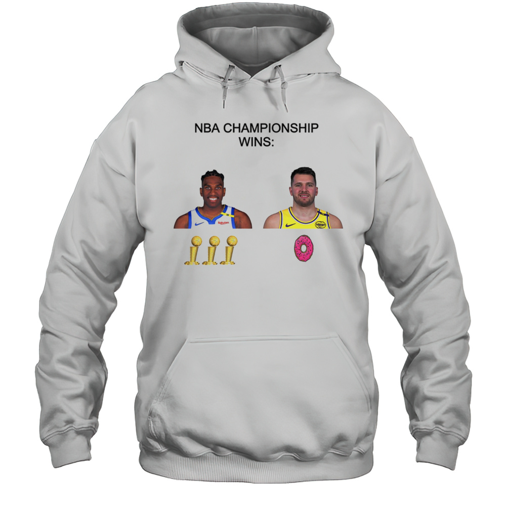 Kevon Looney Warriors X Luka Doncic Lakers NBA Championship Wins Trophy Or Donuts Cake Shirt Unisex Hoodie