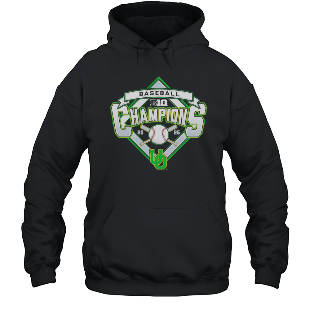 Oregon Ducks 2025 Big Ten Baseball Regular Season Champions Shirt Unisex Hoodie