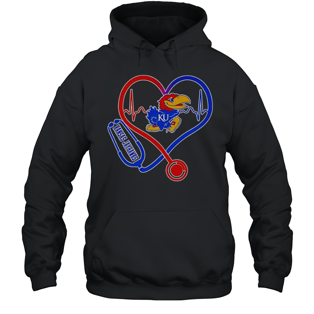 Stethoscope Heart Kansas Jayhawks T-Shirt Unisex Hoodie