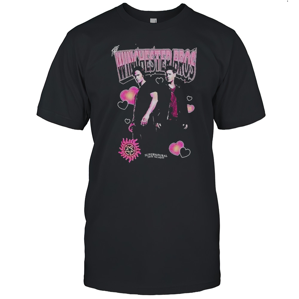 Supernatural Winchester Bros Portrait Hearts Shirt