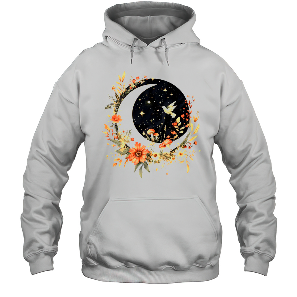 Aesthetic Cottagecore Moon Botanical Mushrooms Gardening Shirt Unisex Hoodie