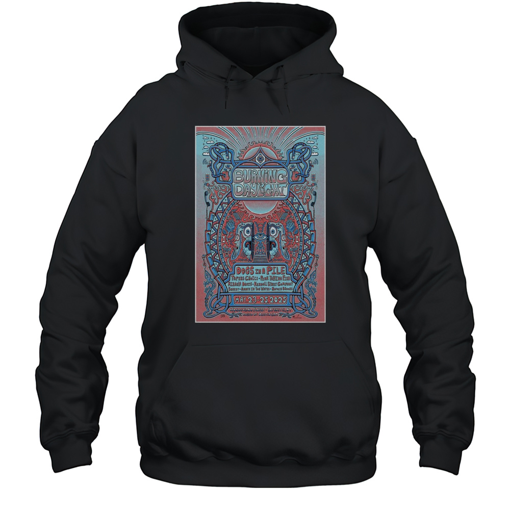 Burning Day Light Dogs In A Pile Wonderland Forest Lafayette NY May 23-25 2025 Concert T-shirt Unisex Hoodie