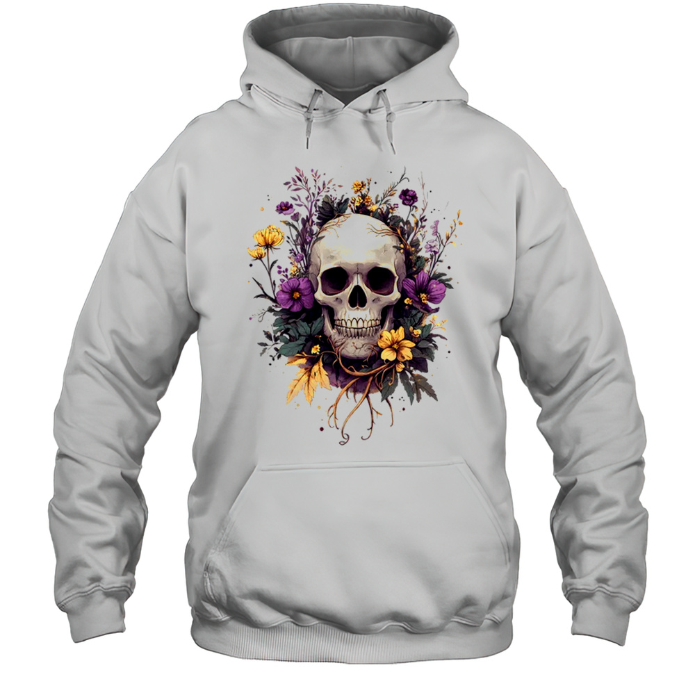 Cottagecore Aesthetic Skull Mushroom Collector Floral Goth Shirt Unisex Hoodie