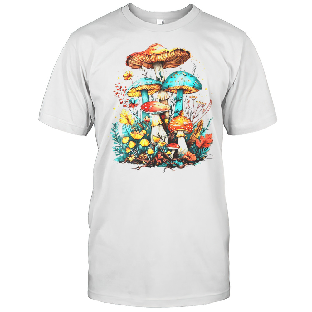 Cottagecore Floral Mushroom Aesthetic Girls Graphic Shirt