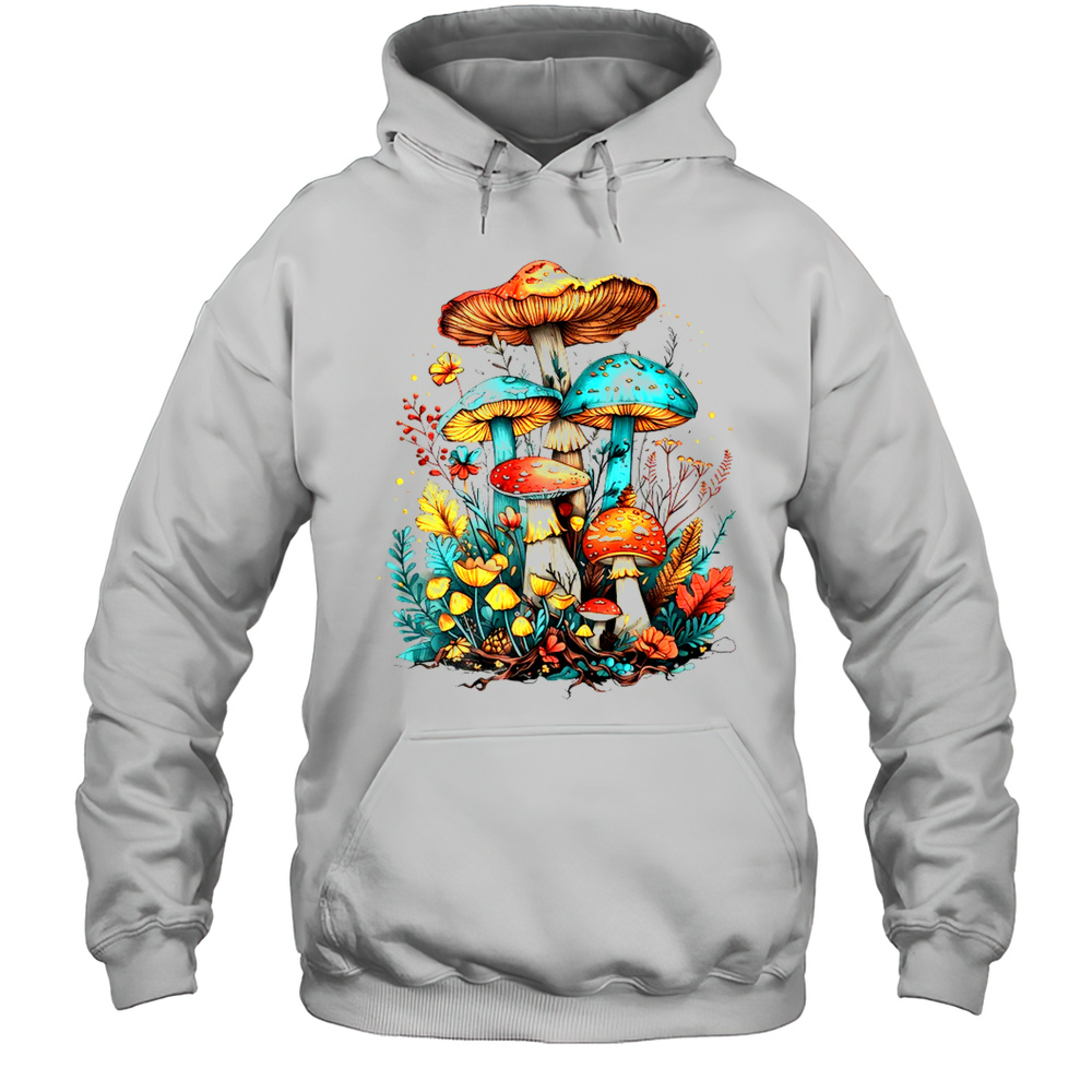 Cottagecore Floral Mushroom Aesthetic Girls Graphic Shirt Unisex Hoodie