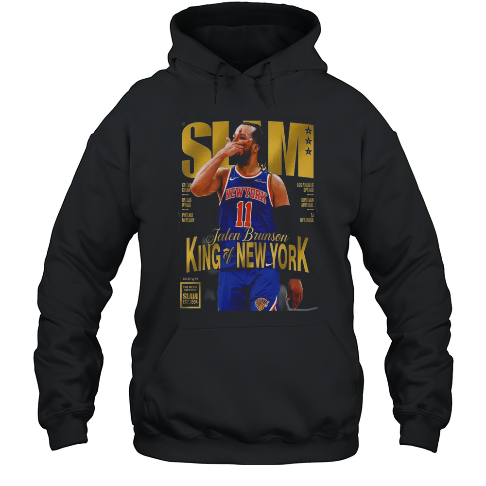 Jalen Brunson King Of New York Team NBA New York Knicks Covers Tee SLAM 256 Shirt Unisex Hoodie