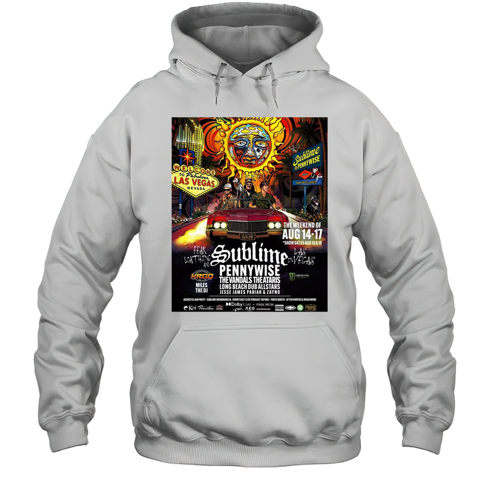 Sublime Welcome To Las Vegas Nevada The Weekend Of August 14-17 2025 Tour T-shirt Unisex Hoodie