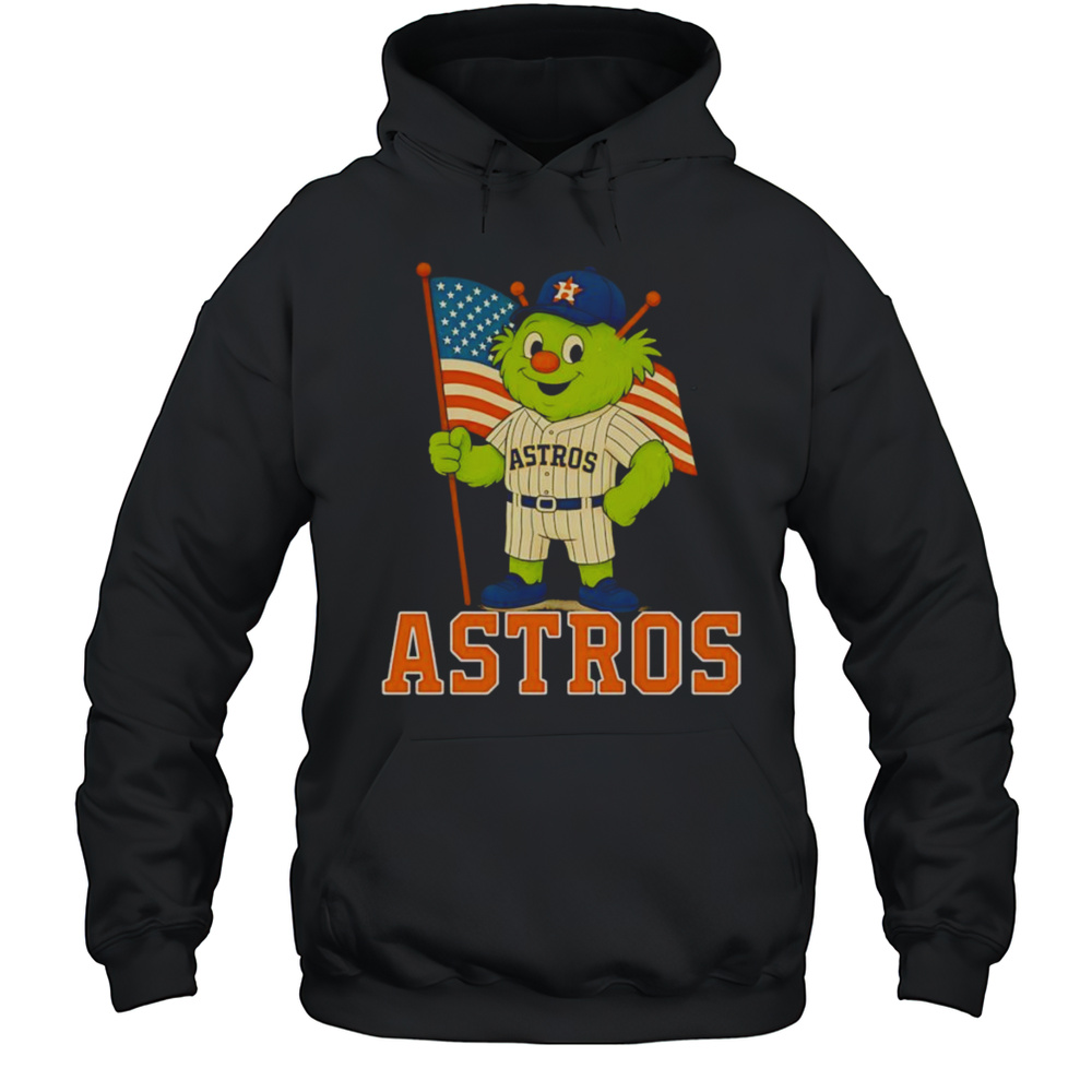 Houston Astros Orbit Mascot American Flag Shirt Unisex Hoodie