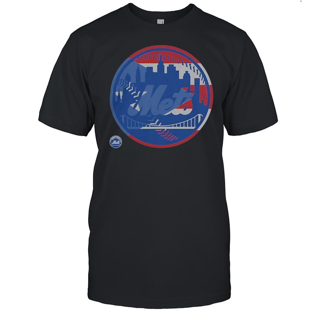 New York Mets Puerto Rican Flag Logo T-Shirt