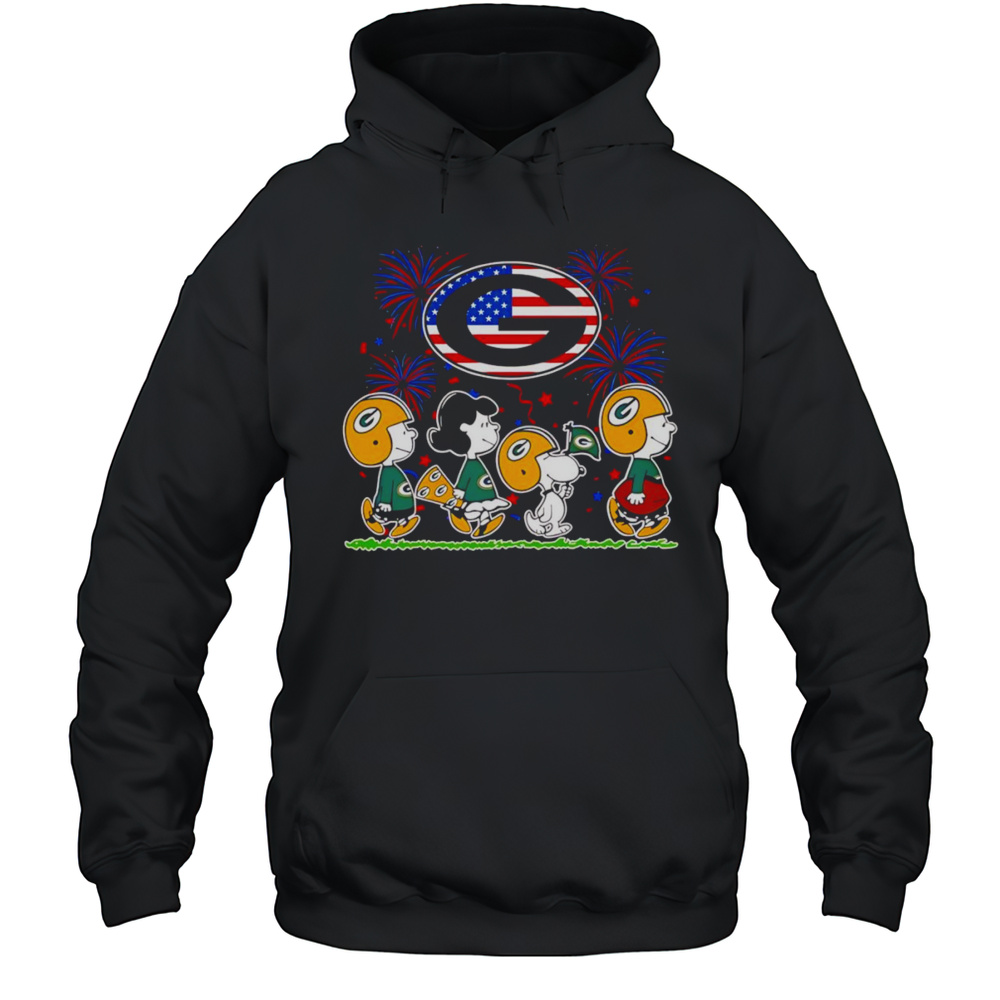 Peanuts Fireworks Green Bay Packers 4th Of July Shirt Unisex Hoodie