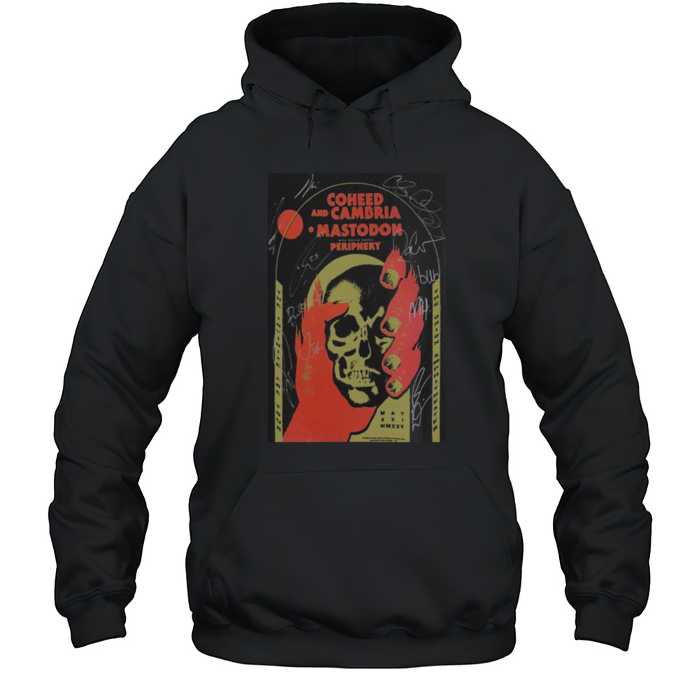 Signed Coheed And Cambria Mastodon Periphery Huntsville AL 2025 Skull Hand T Shirts Unisex Hoodie
