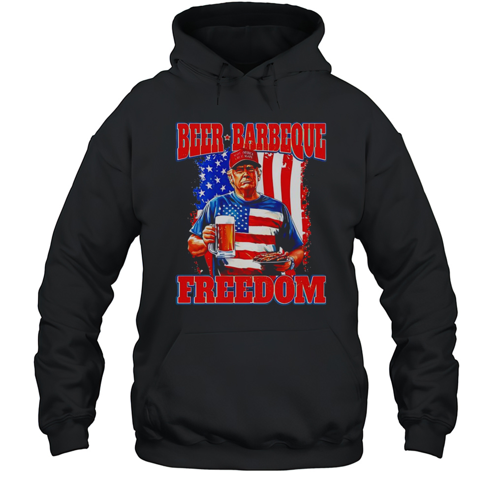 Trump 4th Of July Beer Barbeque Freedom Unisex Hoodie