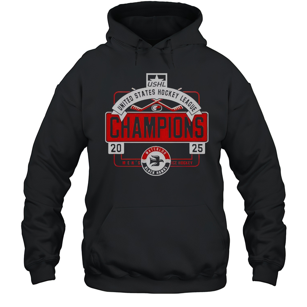 Waterloo Black Hawks USHL Champions Mens Ice Hockey 2025 T-Shirt Unisex Hoodie