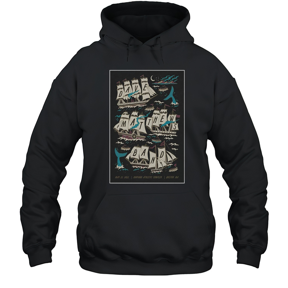 Dave Matthews Band At Harvard Athletic Complex In Boston MA On May 25 2025 Tour T-shirt Unisex Hoodie