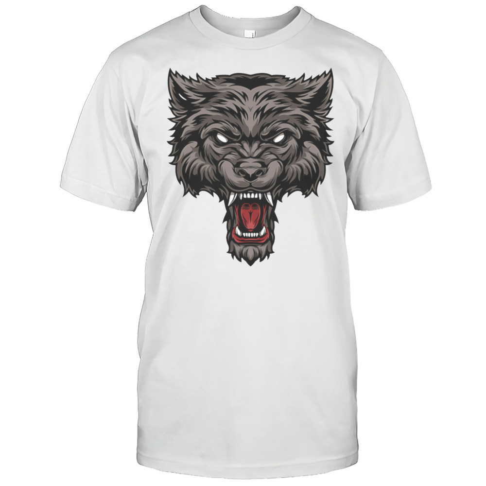 Ferocious Wolf Illustration Head Shirt