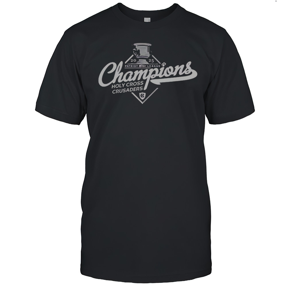 Holy Cross Crusaders 2025 Patriot League Champions Trophy Logo T-Shirt