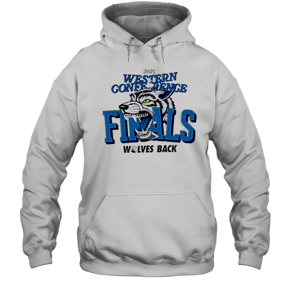 Minnesota Timberwolves 2025 Western Conference Finals Wolves Back Logo T Shirt Unisex Hoodie
