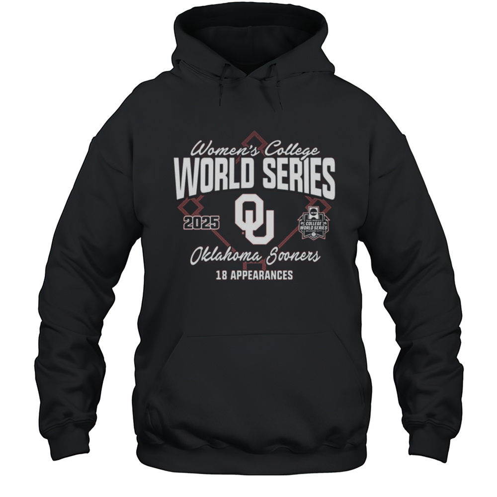 Oklahoma Sooners Crimson Womens College World Series Bound 18 Appearances 2025 T-shirt Unisex Hoodie