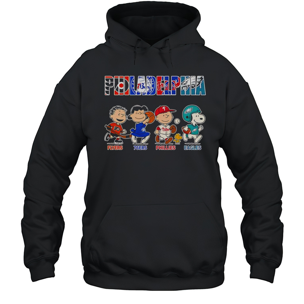 Peanuts Philadelphia Flyers 76ers Phillies Eagles Shirt Unisex Hoodie