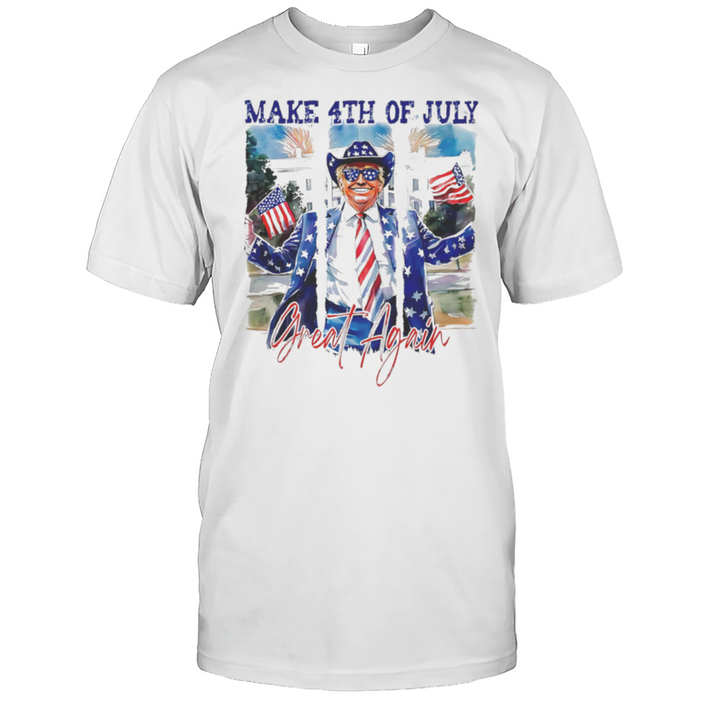 Retro Make 4th Of July Great Again Trump White House Shirt