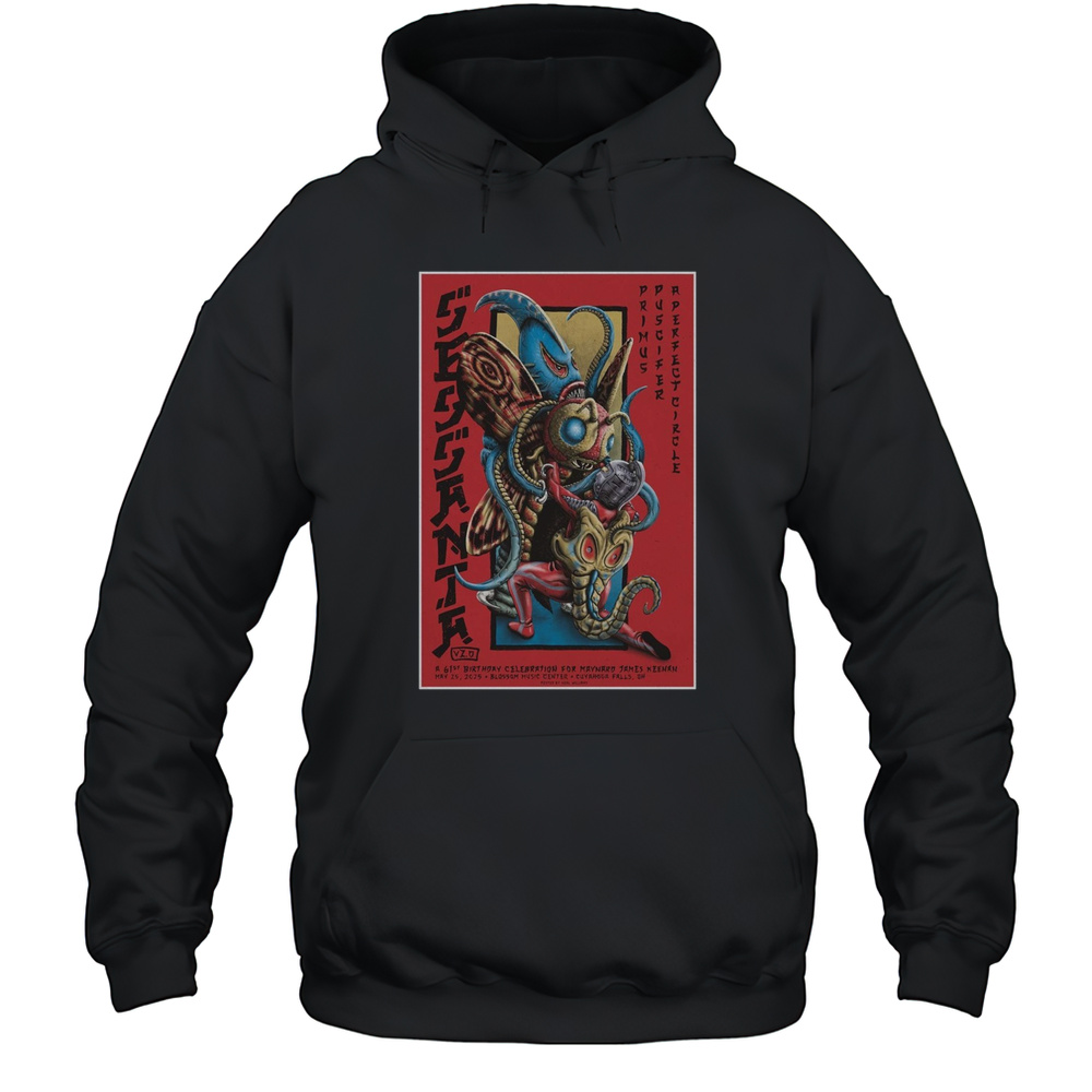 Sessanta Primus Puscifer A Perfect Circle Blossom Music Center Cuyahoga Falls OH May 25 2025 Tour T-shirt Unisex Hoodie