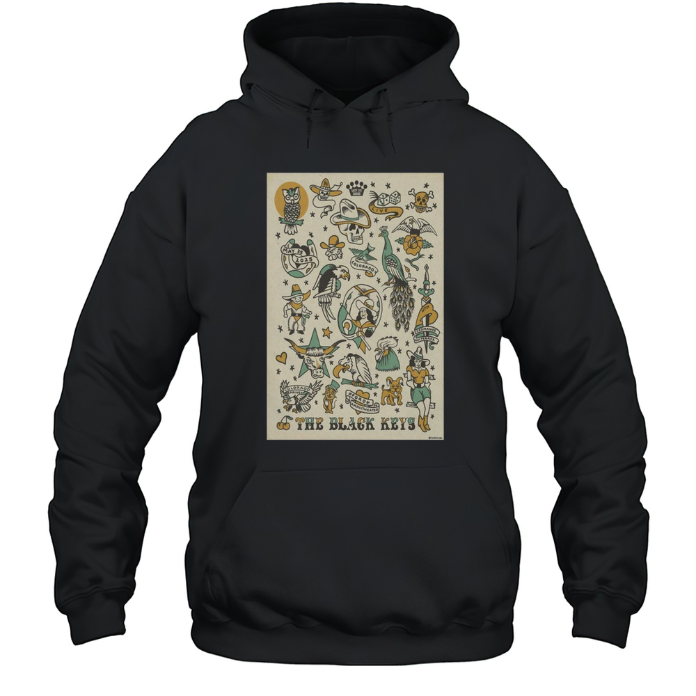 The Black Keys Ford Amphitheater Colorado Springs CO May 25 2025 Tour T-shirt Unisex Hoodie
