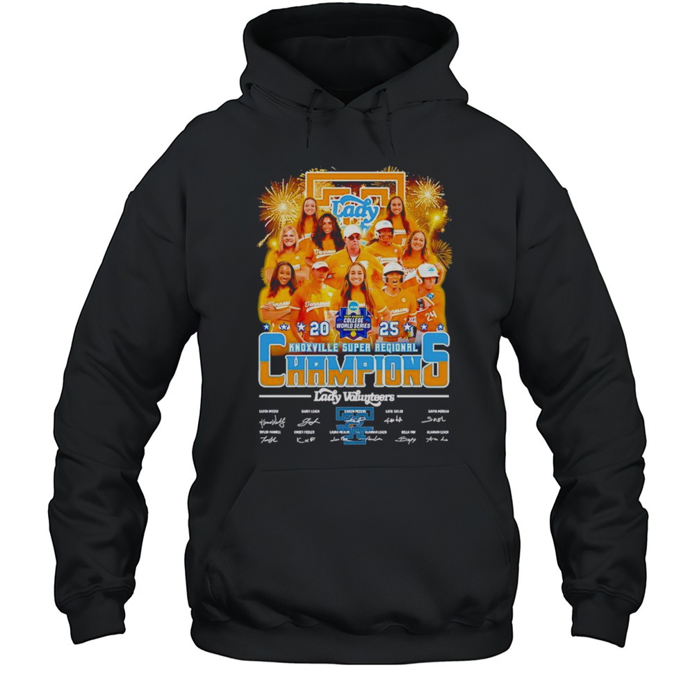 2025 Knoxville Super Regional Champions Tennessee Lady Volunteers Signature Shirt Unisex Hoodie