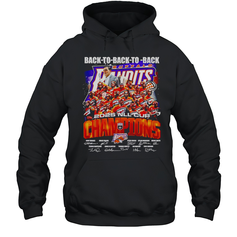 Back To Back 2025 NLL Cup Champions Buffalo Bandits Shirt Unisex Hoodie