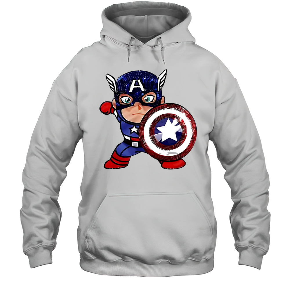 Captain America Funny Cartoon Shirt Unisex Hoodie