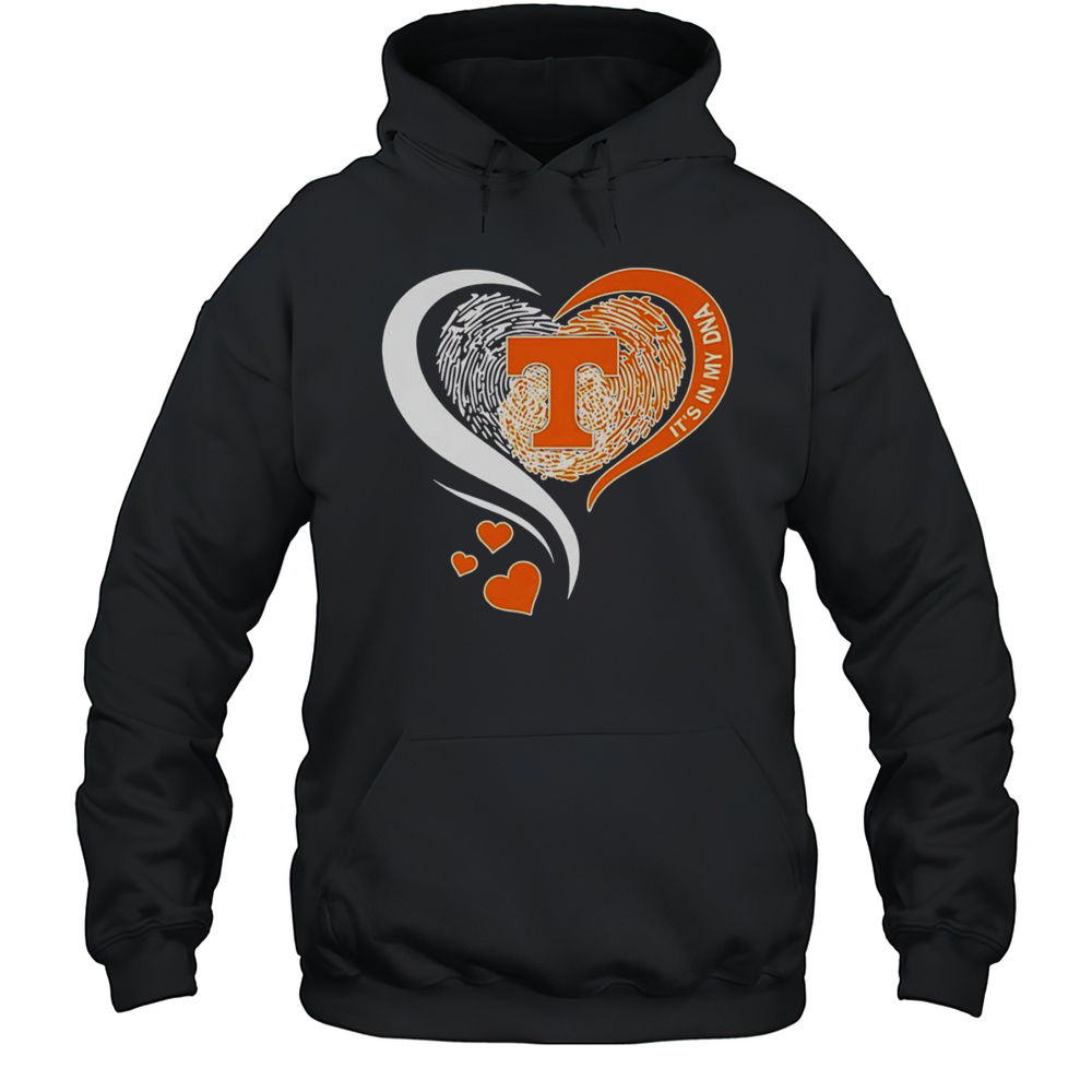 Fingerprint Heart Its In My DNA Tennessee Volunteers Shirt Unisex Hoodie
