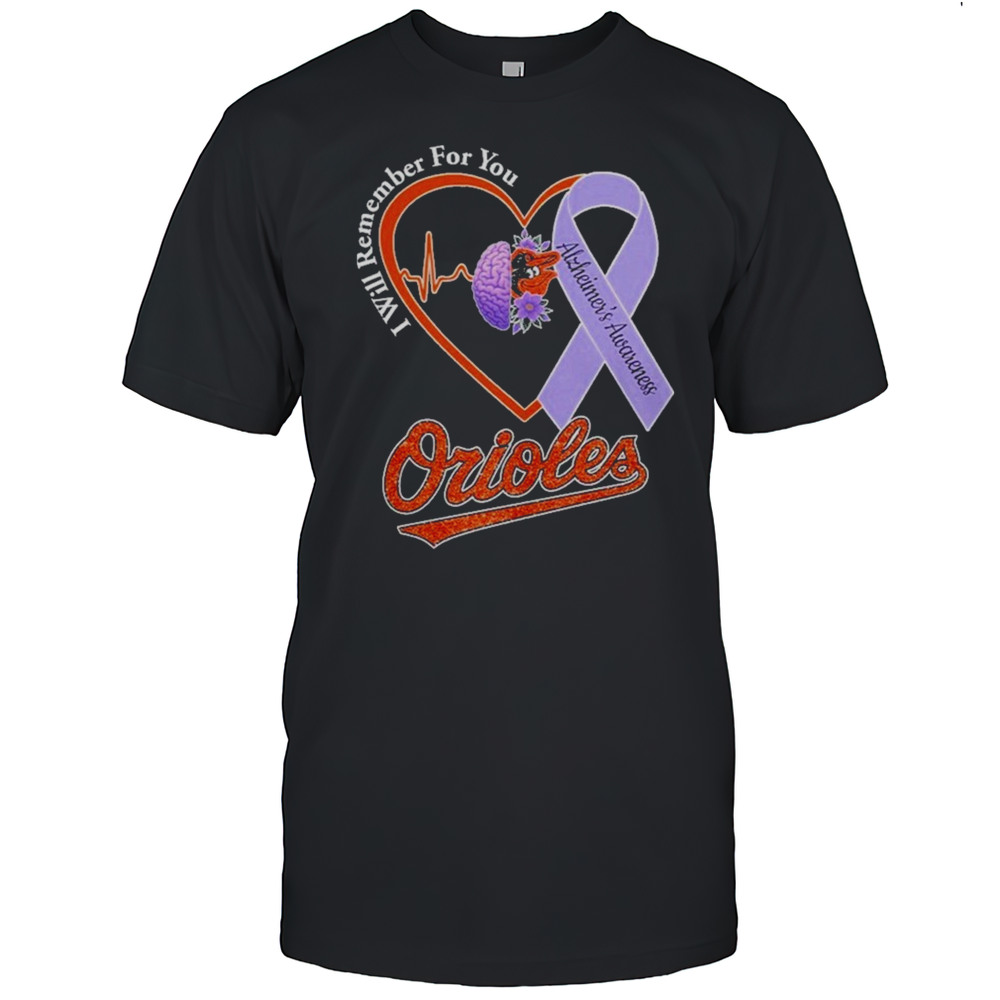 Orioles I Will Remember For You Alzheiners Awarness Shirt
