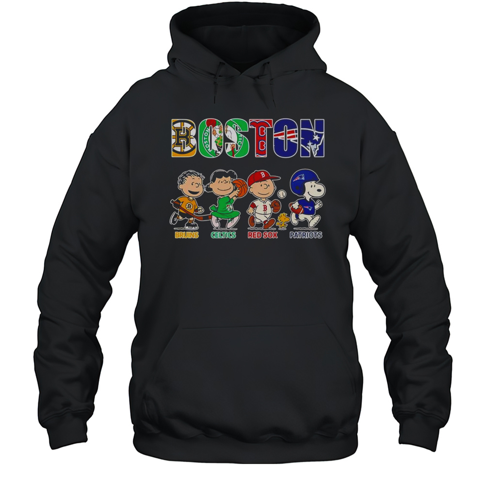 Peanuts Boston Bruins Celtics Red Sox Patriots Shirt Unisex Hoodie