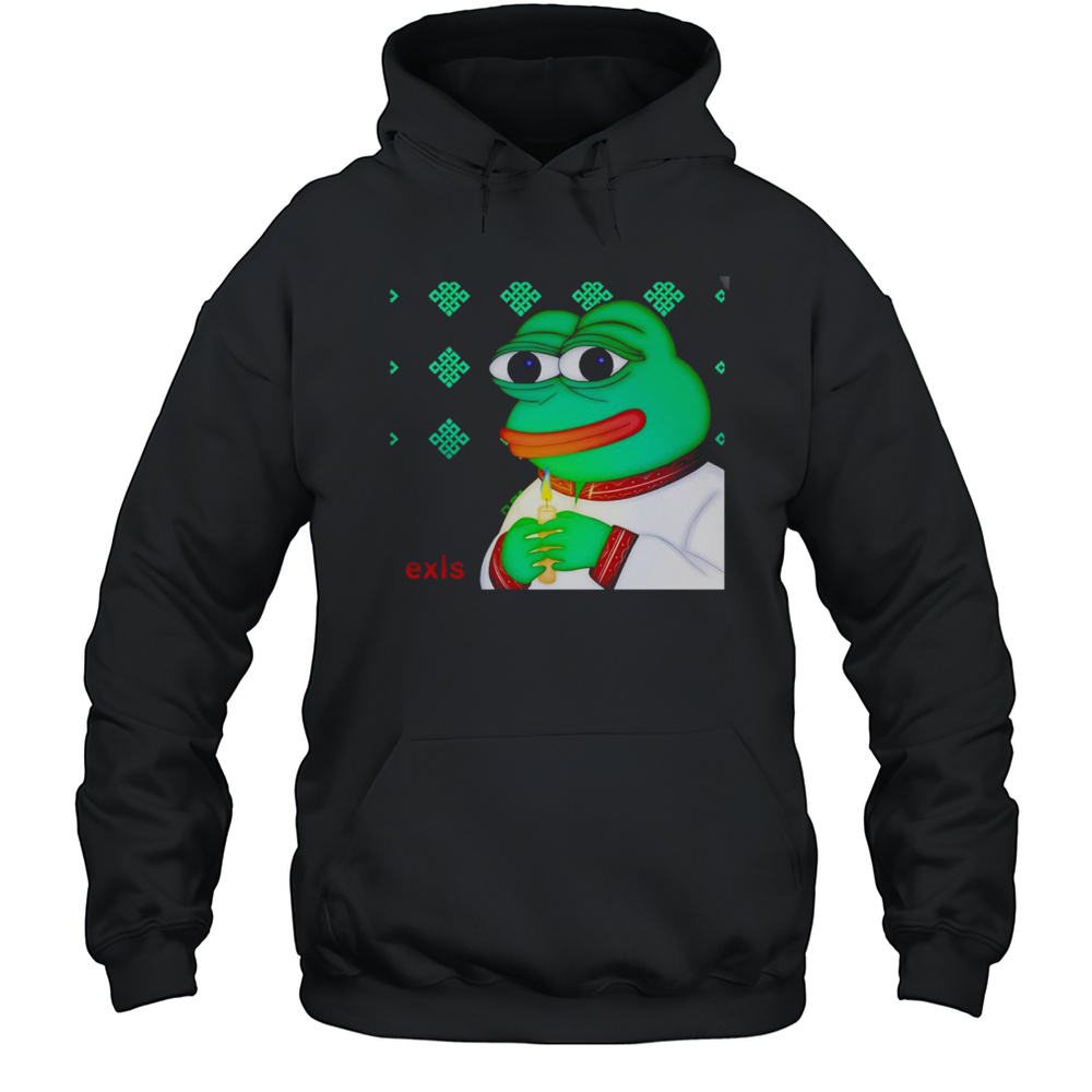 Pepe Wearing A Traditional Ukrainian Shirt Unisex Hoodie