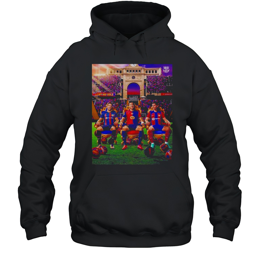 Robert Lewandowski From Barcelona A Century Of Barcelona Goals Shirt Unisex Hoodie