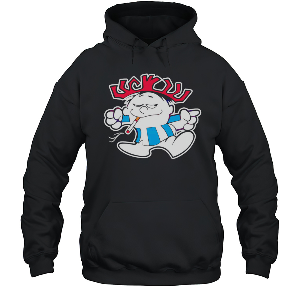 Cool Punch Mascot Smoking Meme Retro Cartoon Shirt Unisex Hoodie