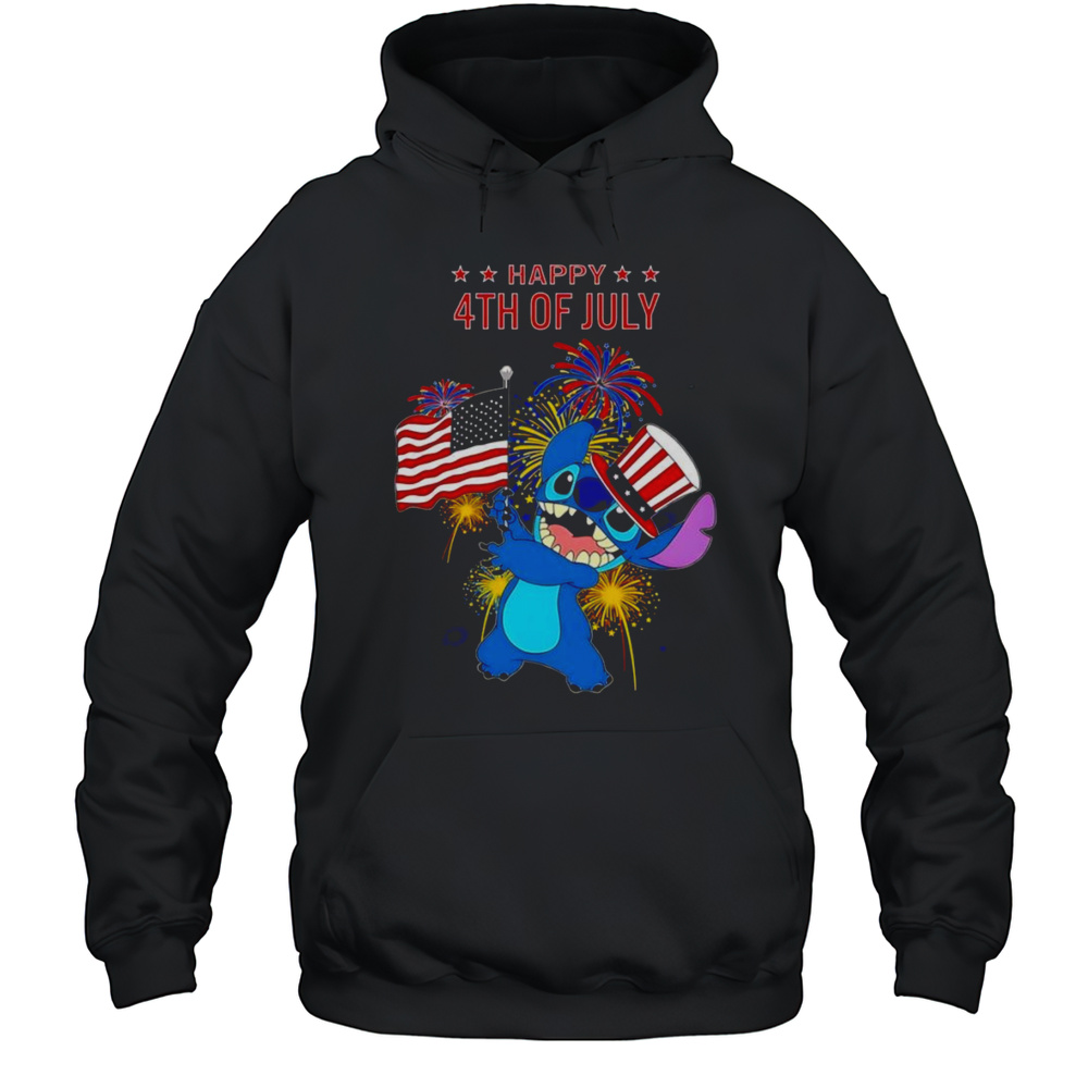 Stitch Happy 4th Of July Shirt Unisex Hoodie