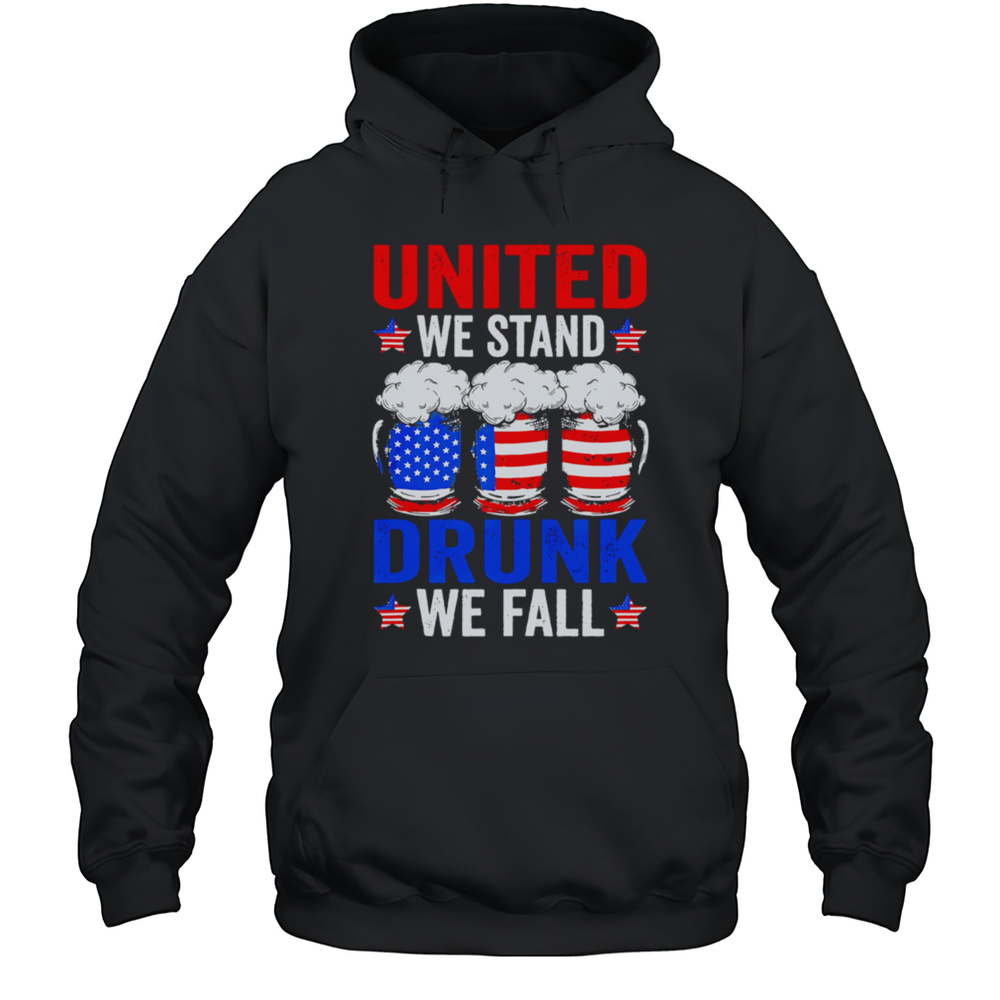 United We Stand Drunk We Fall Usa Sausage Beer Shirt Unisex Hoodie