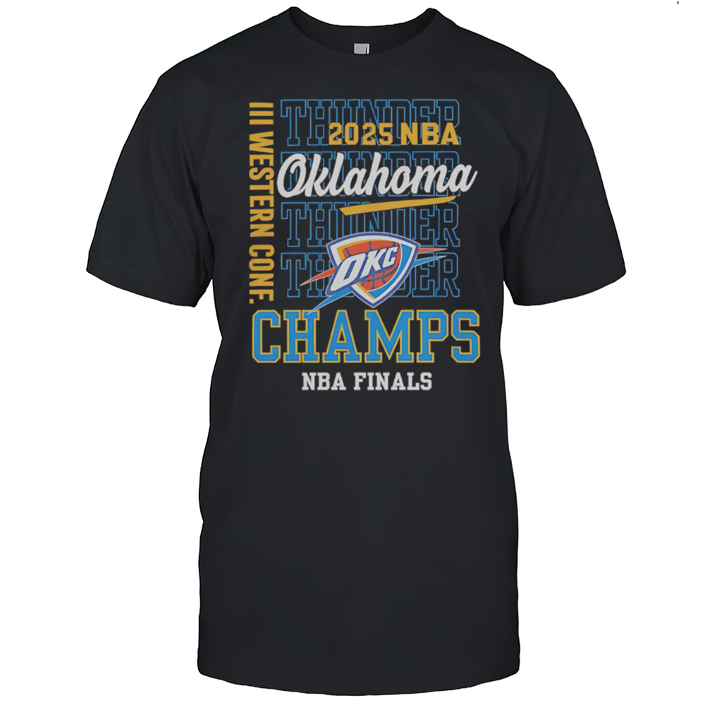 2025 Nba Finals Oklahoma City Thunder Western Conference Champs Repeat Shirt