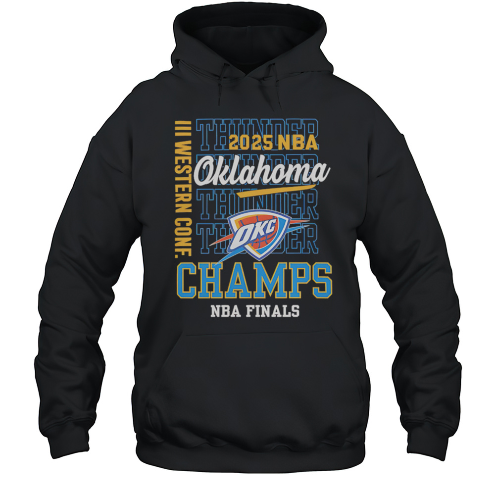 2025 Nba Finals Oklahoma City Thunder Western Conference Champs Repeat Shirt Unisex Hoodie