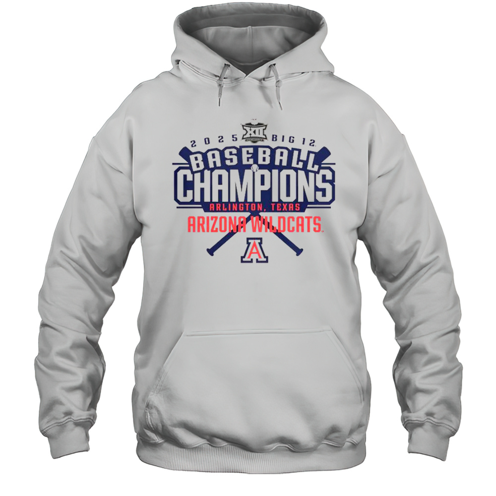 Arizona Wildcats 2025 Big 12 Baseball Conference Tournament Champions T-Shirt Unisex Hoodie