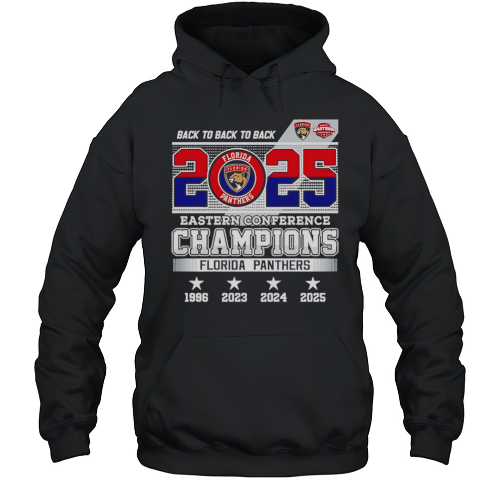 Back To Back To Back 2025 Eastern Conference Champions Florida Panthers Shirt Unisex Hoodie