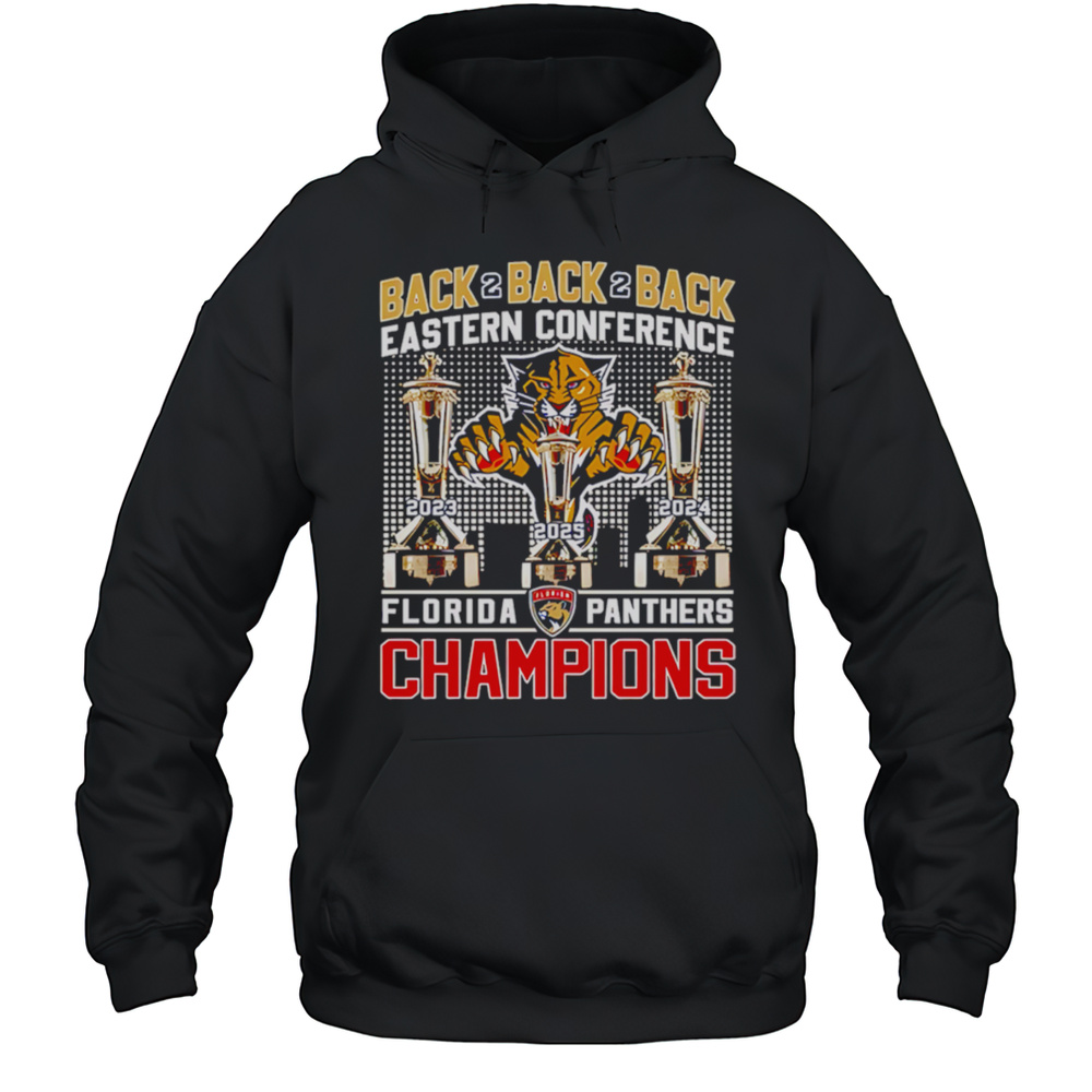 Florida Panthers Back To Back To Back 2025 Eastern Conference Champions Shirt Unisex Hoodie