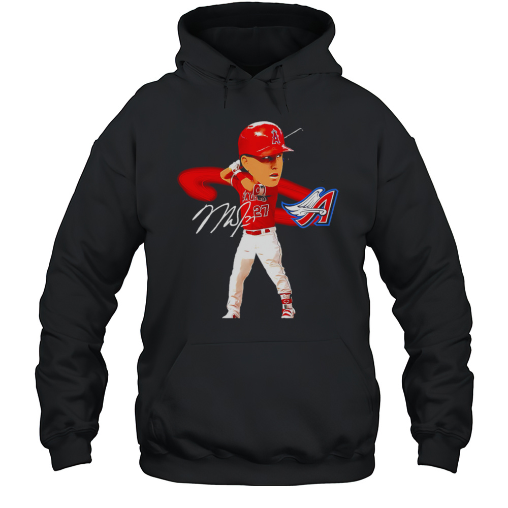 Mike Trout Los Angeles Angels Signature Cartoon Player Shirt Unisex Hoodie
