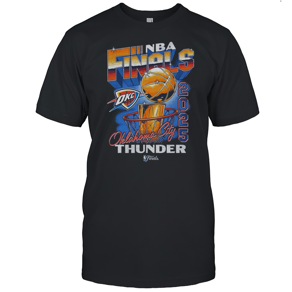 OKC Thunder 2025 NBA Finals Vintage Hoop  Trophy Shirt