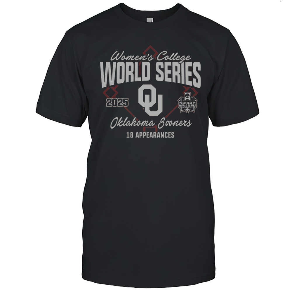 Oklahoma Sooners 18 Appearances Womens College World Series Bound 2025 T-Shirt